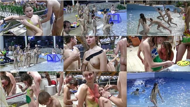 Nudism in pool video - Escaping the hot sun Nudism in pool video - Escaping the hot sun